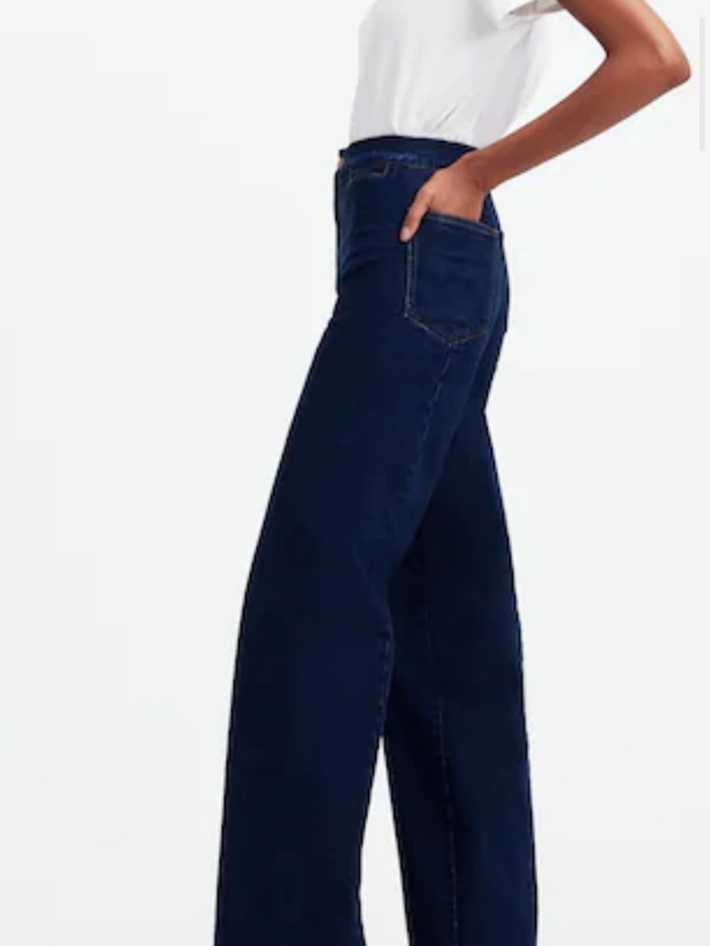High-Rise Wide Leg Women's Jeans - Dark Indigo